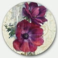 thumbnail image 1 of Designart 'fleur d'Anémone Peinte à la Main Rouge' Art Mural Rond en Métal Style Ferme, 1 of 3