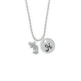 thumbnail image 2 of Delight Jewelry Silvertone Jumping Trout Silvertone Script Initial Disc - H - Charm Necklace, 20"+3", 2 of 4