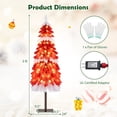 thumbnail image 3 of Gymax Arbre de Noël Artificiel de 5 Pi Pré-Éclairé avec 301 Branches Rouges et Blanches Rouge, Blanc et Brun, 3 of 10