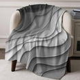 thumbnail image 6 of Black Gray Beach Coastal Throw Blankets, Abstract Geometric Ocean Waves Soft Fleece Blanket Decorative for Home Sofa Couch Chair Living Bedroom, 30x40 Inches,, 6 of 8