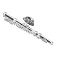 thumbnail image 4 of Musical Instrument Brooch, Delicate Electroplated Brass Silver Flute Brooch With Red Velvet Lined Instrument Case For Music Lovers For Graduation, 4 of 7