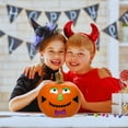 thumbnail image 6 of (12) Plastic Pumpkin Decorating Set, Witch Bats Monster Assorted Designs May Vary Halloween Party DIY Jack-o-lantern Making Mess-free No Carving Decoration Kit Fun Family Activity Supplies, 6 of 9