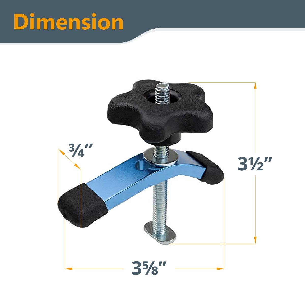POWERTEC 4PK T-Track Mini Hold-Down Clamp, 3-5/8" L x 3/4" W (71389-P2)