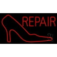thumbnail image 1 of Red Sandal Logo Repair LED Neon Sign 13 x 24 - inches, Black Square Cut Acrylic Backing, with Dimmer - Bright and Premium built indoor LED Neon Sign for store interior Décor, Storefront., 1 of 7