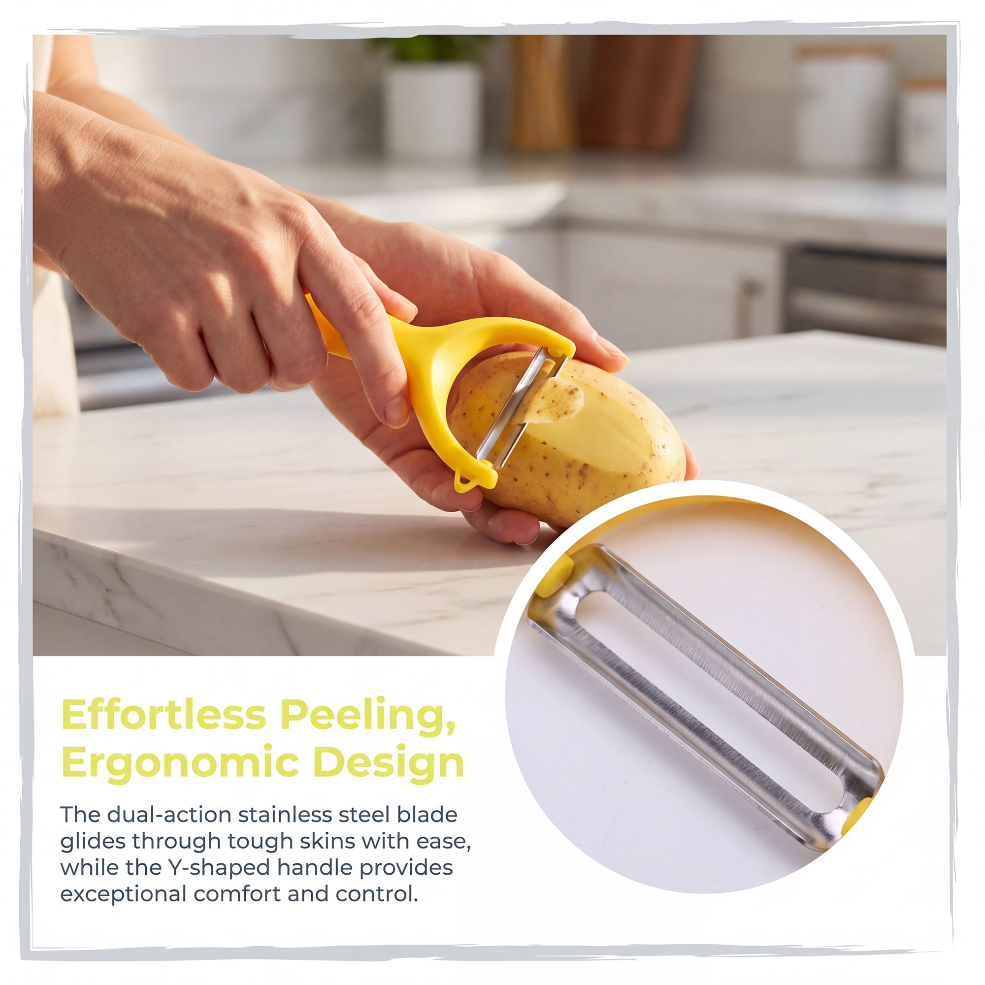 Unique Bargains Durable Potato and Orange Peeler with Ergonomic Handle Multicolor 6Pcs