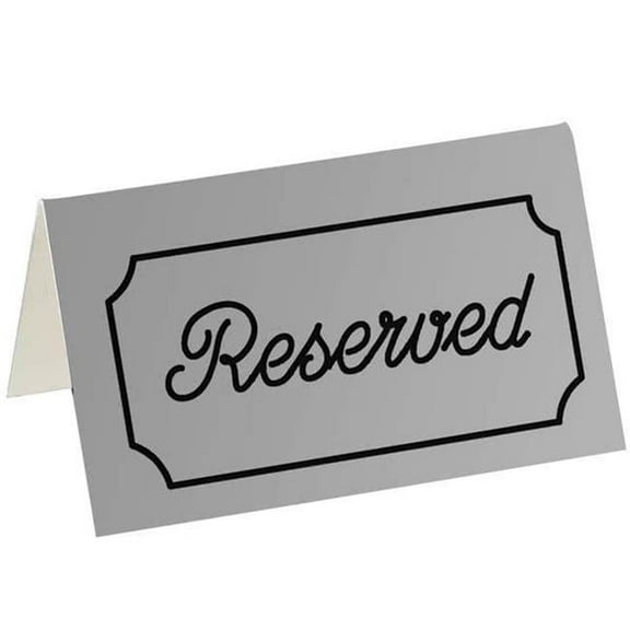 Cal Mil 273-10 Tent Reserved - Silver with Black -5 x 3 in.