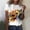 White, variant on QHWAUAKFBN T Shirts For Women Loose Fit Summer Round Neck Short Sleeve Flower Butterfly Print Tshirts Top