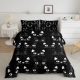 thumbnail image 2 of Manfei Funny Cat Queen Comforter Set, Kawaii Graffiti Animal Comforter Sets Queen, Black White, Black Reversible, 3-Piece, 1 Comforter and 2 Pillowcases, 2 of 7