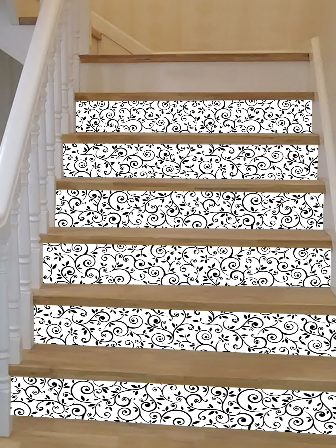 Stair Riser Strip Peel and Stick Vinyl Decal Self-Adhesive Easy to Trim & Clean Repositionable Removable Water-Resistant DIY Murals for Stair Stickers