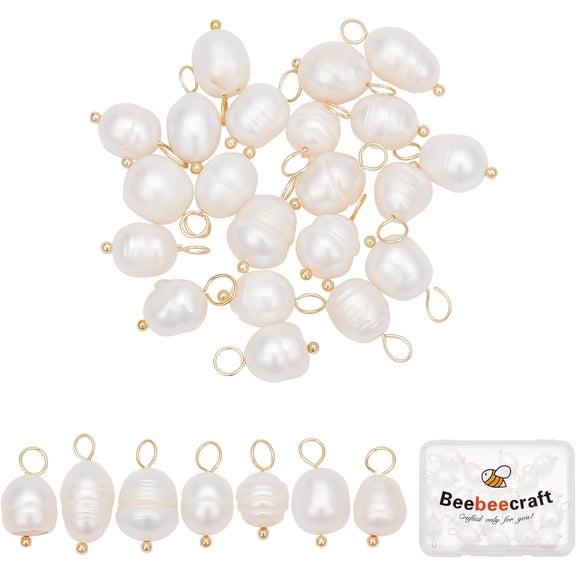 1box 1 box 30pcs Freshwater Pearl Baroque Irregular Rice Pearl Dangle Drop for Bracelet Necklace Jewelry Making