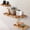 Brown, variant on Brown 3-Size Curved Cedar Wood Wall Mounted Floating Display Shelves