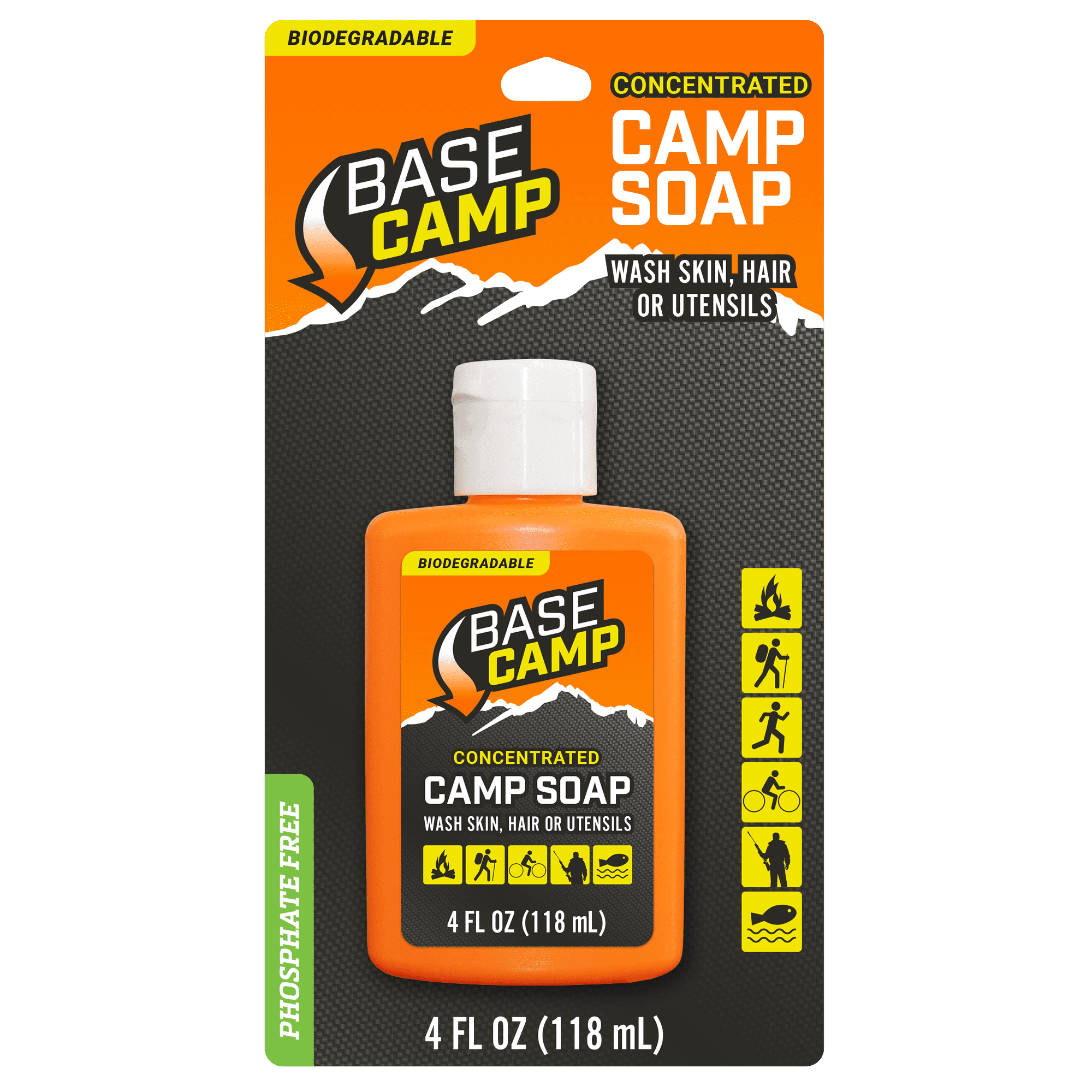 BASE CAMP ALL PURPOSE CAMP SOAP 4OZ from Dead Down Wind is great for dishes, gear, hands and body.