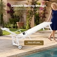 thumbnail image 2 of Harbweb Outdoor Chaise Lounge Chair Set of 2 , 5-Position Adjustable Sun Tanning Chair with Pillow, Aluminum Patio Lounge Chair with Wheels & Armrests for Garden, Beach, Patio, Pool, White, 2 of 8