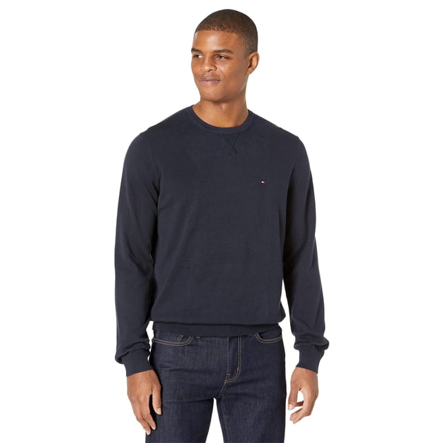 Jersey Tommy Hilfiger liso con cuello redondo para hombre - Sky Captain