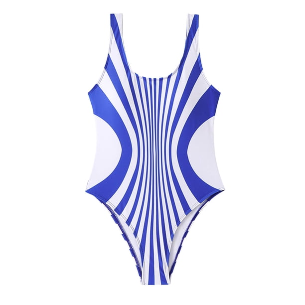 Conjunto de Bikini de Cintura Alta para las Mujeres Color Bloque Moda Correas de Hombro sin Espalda Traje de Baño, Traje de Baño Sexy de Corte Alto