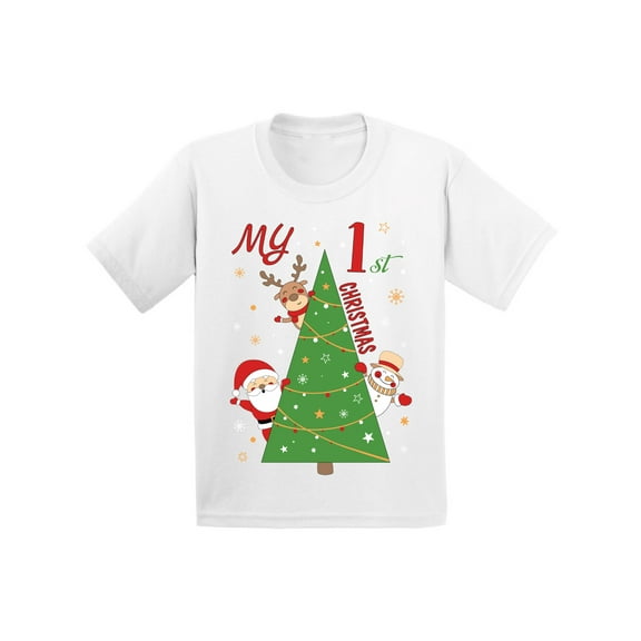 Awkward Styles Christmas T-Shirt for Baby Boys Girls My First Xmas Tree Toddler Shirt