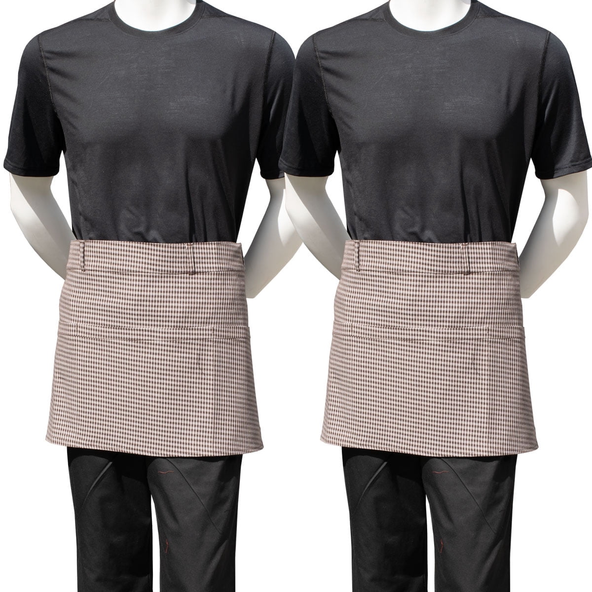 2-PACK Chef Code 3-Pocket Denim Reversible Chef Apron, 14" Long