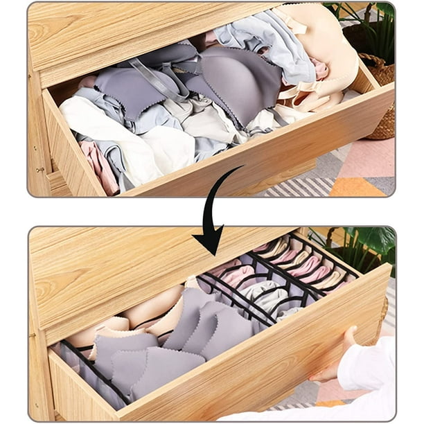 Organizer drawer, 3 pcs storage under foldable clothing, breathable fabric  storage box, large capacity organizing drawer for bra, panties, socks,  wardrobes (black) 
