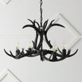 thumbnail image 3 of JONATHAN Y Eldora 26" Adjustable Resin Antler 4-Light LED Chandelier, Black, JYL6301D, 3 of 10