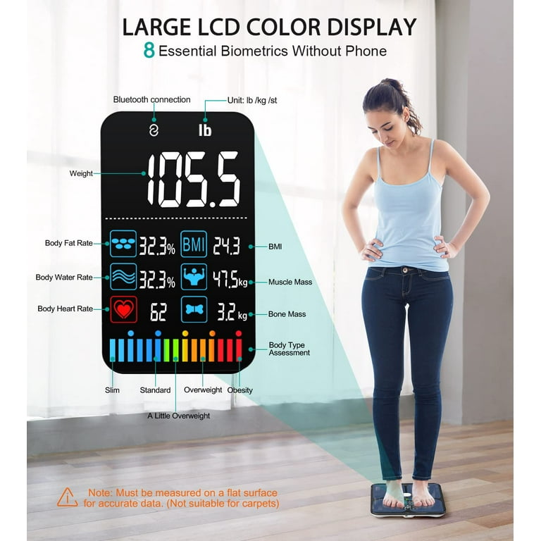 Smart Scale for Body Weight, Body Fat Scale Large Display, Digital