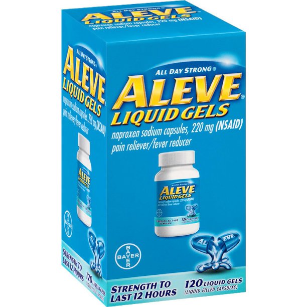 Aleve Pain Reliever/Fever Reducer Liquid Gels 120 ea (Pack of 3