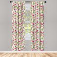 thumbnail image 3 of Ambesonne Fruits Curtains, Watercolor Pear, Pair of 28"x63", Peach Lime Green Red, 3 of 5