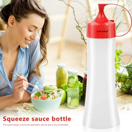 

NEGJ Bottles Seasoning Container Storage Jar Pot With Lid For Condiment Ketchup Honey Vinegar
