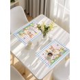 thumbnail image 5 of Happy Easter Bunny Placemats Set of 12, Spring Floral Pink Blue Plaid Placemats for Dining Table, Place Mats for Kitchen Tabletop, Waterproof Wipeable Dining Table Mats Set, 5 of 9