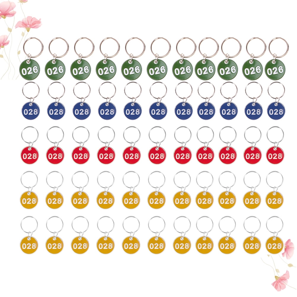 2 Count Number Tag Key Chain Luggage Id Tags Numbered Suitcase Blue