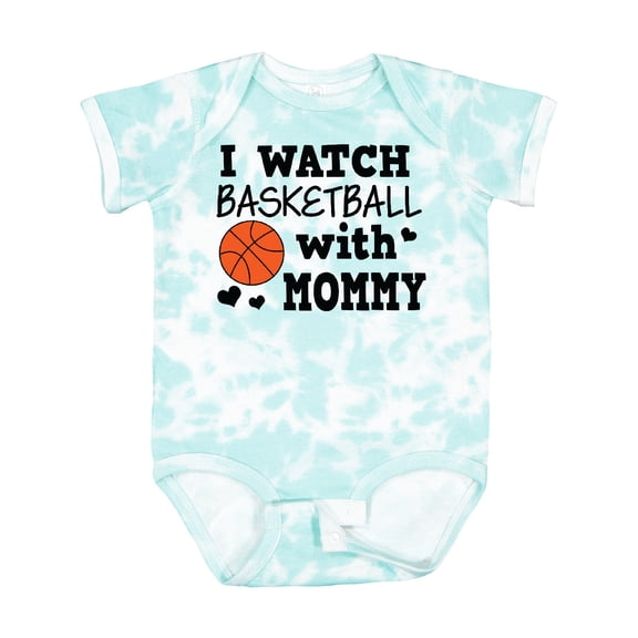 Inktastic I Watch Basketball with Mommy Boys Baby Bodysuit