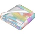 thumbnail image 3 of Butterflies On Rainbow Stripes Printed Flannel Blanket , Fleece Throw Blanket Super Soft Thicken Blanket , Fuzzy Warm Cozy Plush Microfiber Blankets for Bed Couch Sofa and All Season 80"x60", 3 of 6