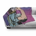 thumbnail image 3 of Comics Soft Flannel Fleece Throw Blanket, Retro 50s 40s Comics Magazine Woman with Woman Rights Image Artwork, Cozy Plush for Indoor and Outdoor Use, 50" x 70", Multicolor, by Ambesonne, 3 of 6