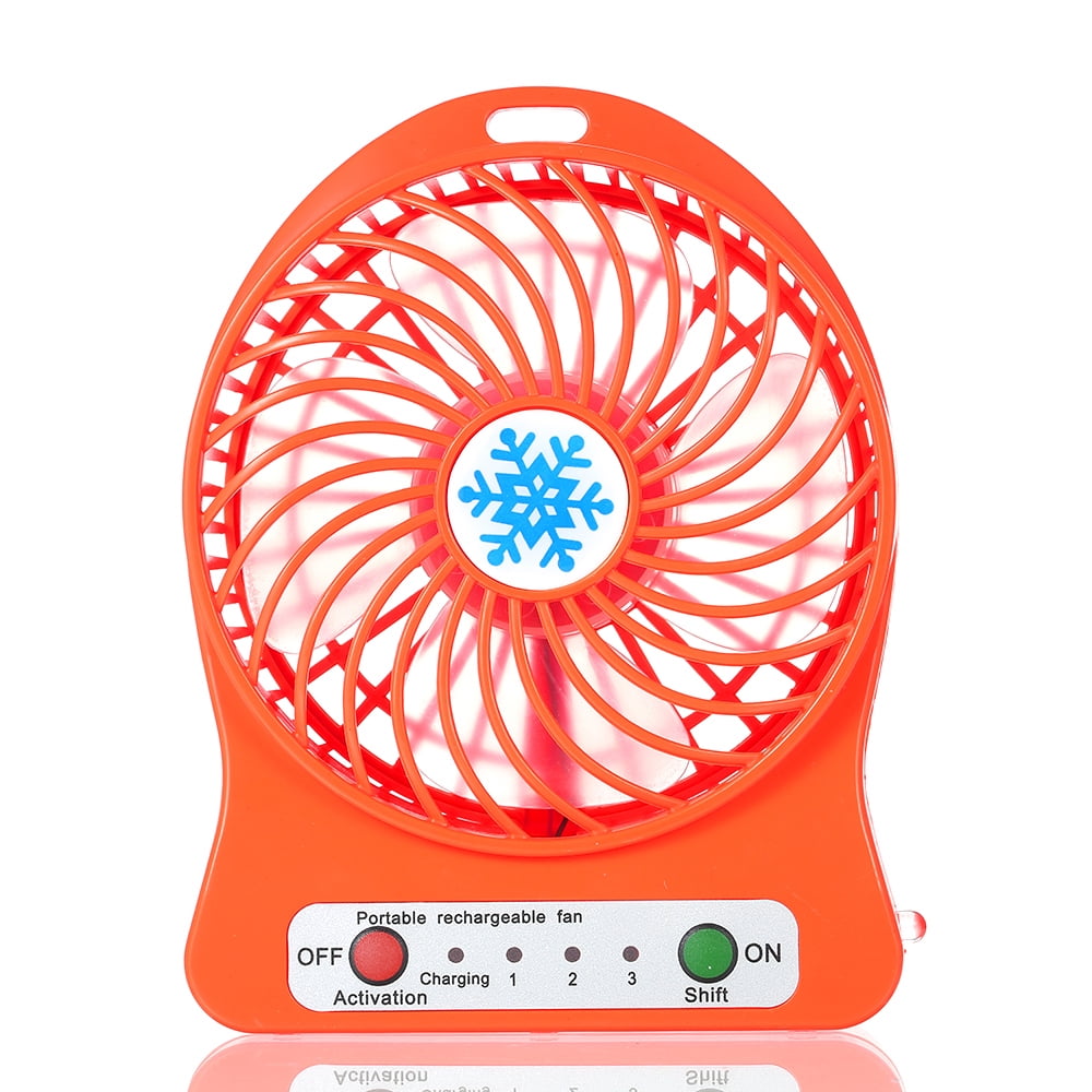 Portable Rechargeable LED Light Fan Mini Desk USB Charging Air Cooler 3 Mode Speed Regulation