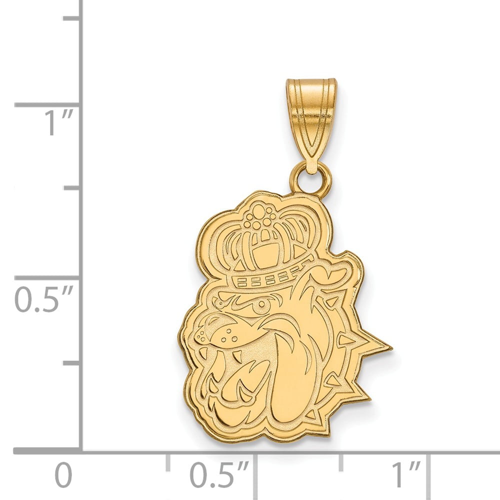 25mm x 16mm 925 Sterling Silver Yellow Gold-Plated Official James Madison University Large Pendant Charm
