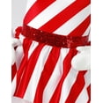 thumbnail image 6 of TiaoBug Kids Girls Chritsmas Candy Cane Costume Sequins Sleeveless Striped Figure Skating Tutu Dress A Red 6, 6 of 7