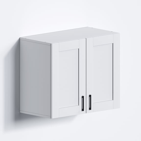 White Laundry Room Cabinets and Storage with 2 Doors and Utility Adjustable Shelf，Gabinetes Para Cocina Cupboard Kitchen Organizers and Storage Pantry Wall Mounted 12.4"D x 23.6"W x 19.7"H