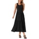 thumbnail image 4 of Vestido de verano casual sin mangas para mujer INSPIRE CHIC, con cuello redondo, estilo A-line, fluido, de capas, maxi, talla XL, negro, 4 of 6