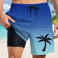 thumbnail image 2 of Board Shorts Men's Male Swim Trunks With Liner Inseam Board Shorts Bathing Suit With Pockets Beach Shorts Blue S, 2 of 4
