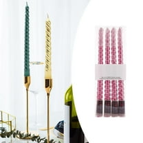 SeekLGT 4 Pack Colorful Twisted Spiral Taper Candles 12 Inch Rainbow Thread Dinner Candles Unscented Long Burn for Valentine Wedding Birthday Table Centerpiece