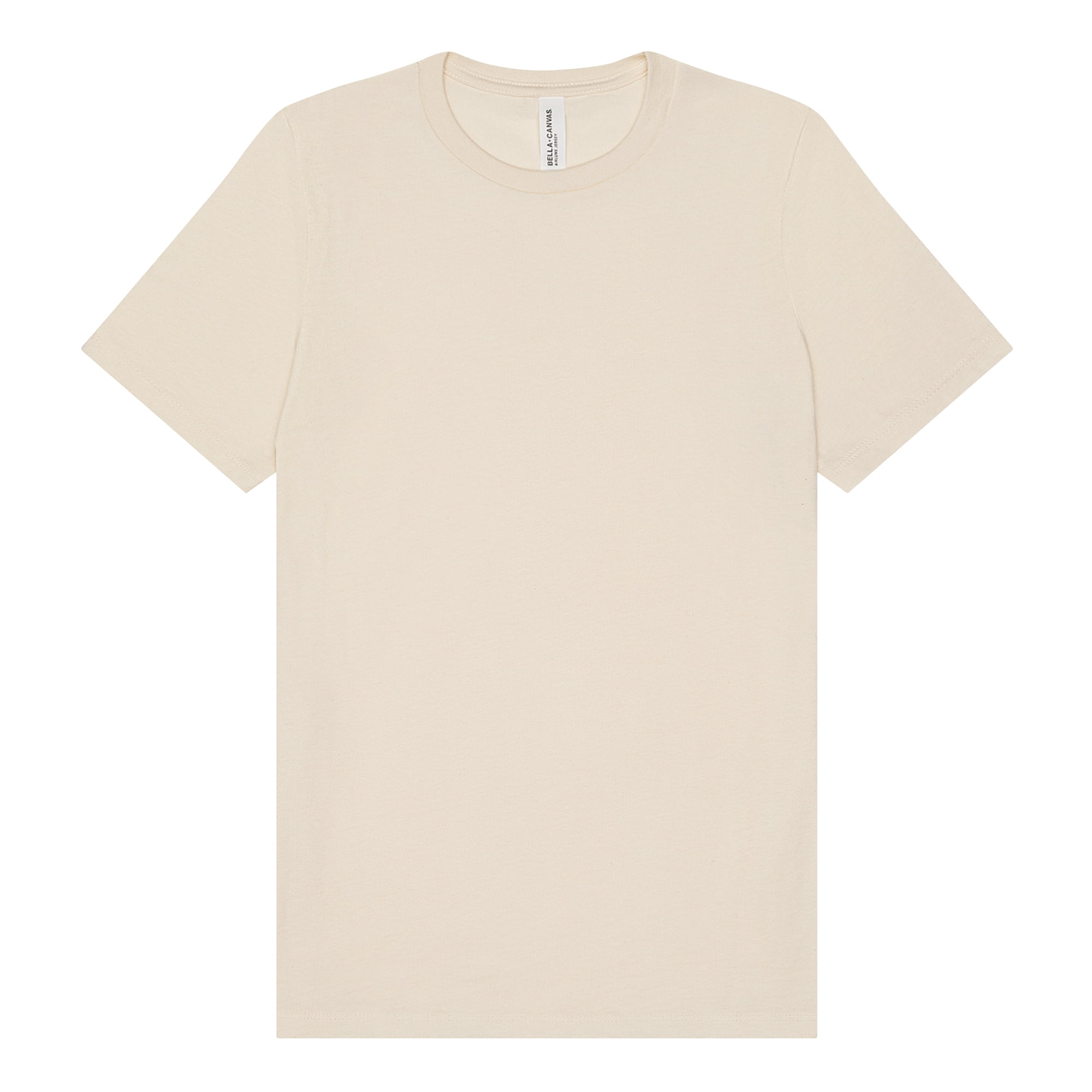 BELLA+CANVAS Women's Crew Neck Personalized T-Shirt, Create your own Designs, Natural, Medium