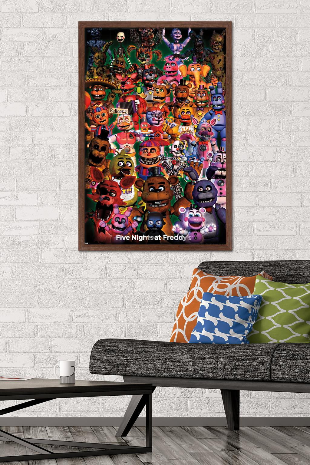 Five Nights at Freddy's - Ultimate Group Wall Poster, 22.375" x 34", Framed