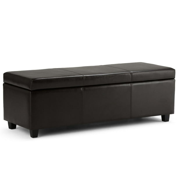 Simpli Home Avalon Large Storage Ottoman Bench Com Simpli Home Avalon Large Storage, Storage Ottoman Bench With Arms