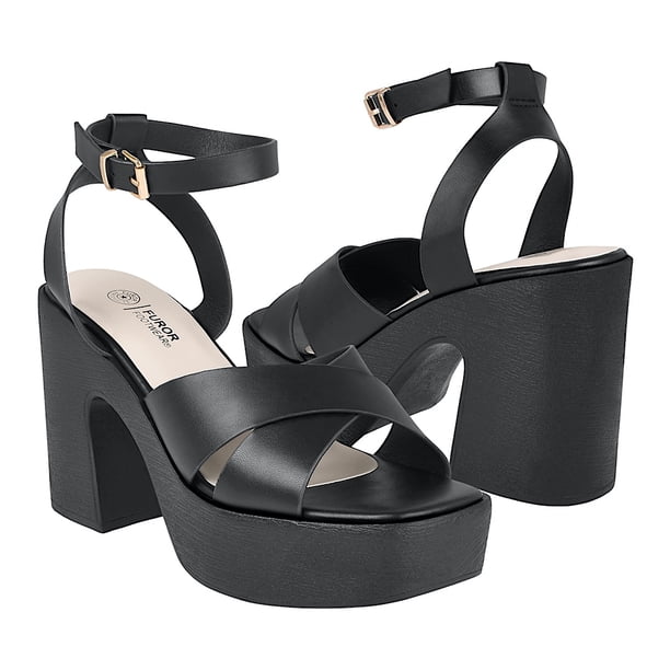 SANDALIAS FUROR MUJER 26095 SIMIPIEL NEGRO