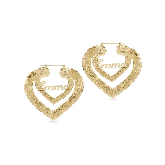 Personalized Script Name Bamboo Earrings