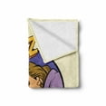 thumbnail image 2 of Retro Soft Flannel Fleece Throw Blanket, Pop Art Comic Illustration of Beauty Sleeping Woman Bedtime Zzz with Comfy Pillow, Cozy Plush for Indoor and Outdoor Use, 60" x 80", Multicolor, by Ambesonne, 2 of 6