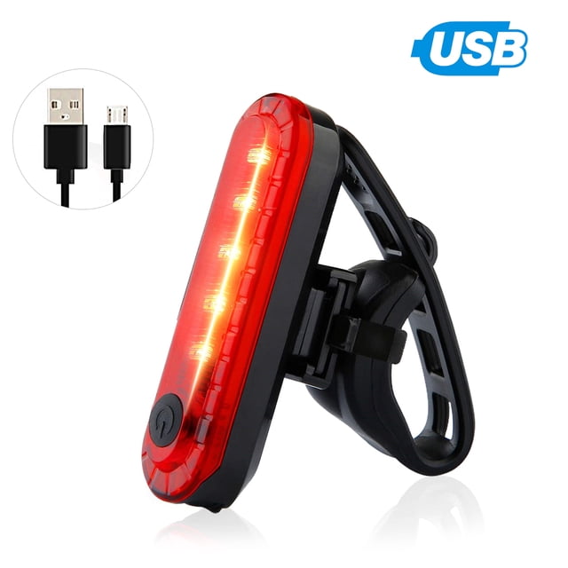 Luz trasera de bicicleta para bicicleta de montaña, luces traseras recargables USB ultrabrillantes, Led alto rojo