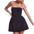 thumbnail image 2 of Strapless Bodycon Midi Dress for Women Sleeveless Boho Beach Dress Tube Top Dress off Shoulder Cocktail Formal Dress with Pockets, 2 of 5