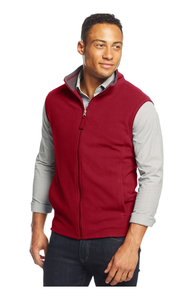 Club Room Mens Solid FZ Fleece Vest 