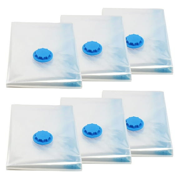 Sacs sous Vide Sacs de Rangement sous Vide Jumbo Sac de Rangement sous Vide Gain de Place Sacs Compressés Voyage Réutilisable Grand - 6 Pcs Sacs de Rangement en Plastique avec Fermeture Éclair Sacs sous Vide Sacs de Rangement sous Vide