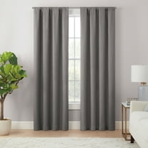 Eclipse Cannes Magnitech 100% Blackout Curtain, Rod Pocket Window Curtain Panel, Seamless Magnetic Closure, 84 in long x 40 in wide, (1 Panel), Charcoal